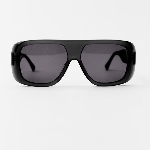 Sunglasses ZARA 50TH ANNIVERSARY Shield SUNGLASSES BLACK Nwt - Picture 8 of 12